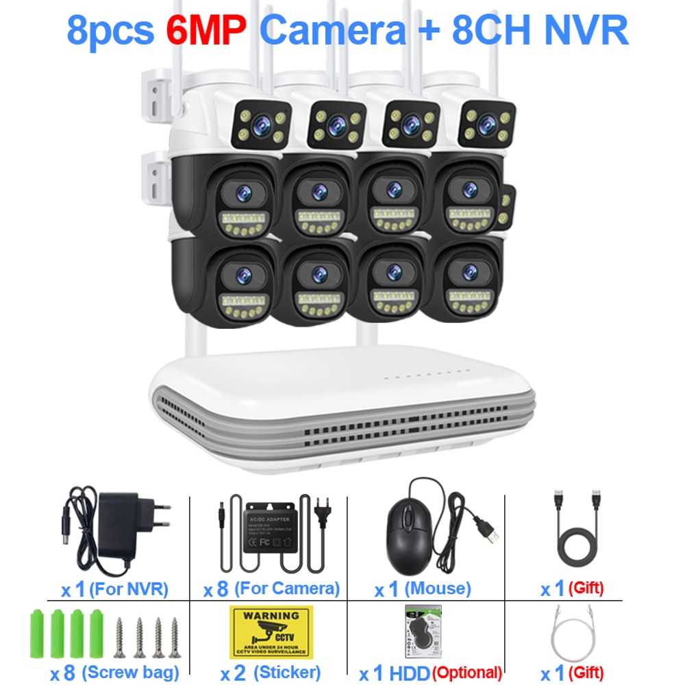 Smart Wireless CCTV System WiFi Dual Lens Security Video Surveillance With Audio 9