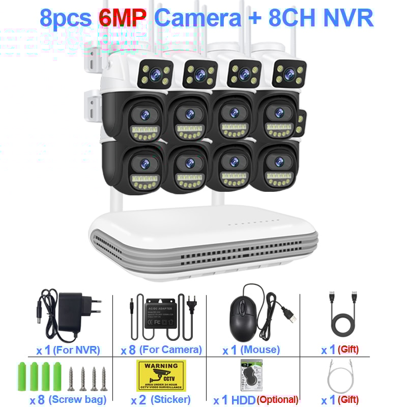 Smart Wireless CCTV System WiFi Dual Lens Security Video Surveillance With Audio 9