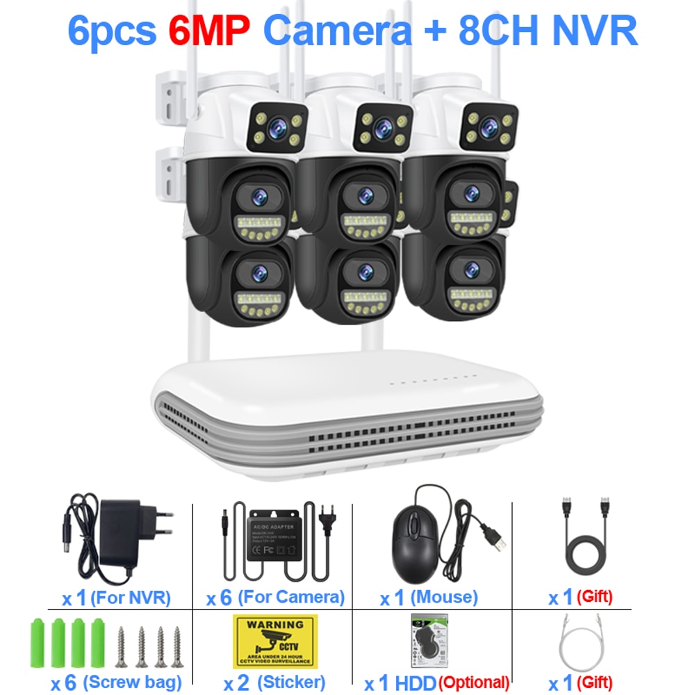 Smart Wireless CCTV System WiFi Dual Lens Security Video Surveillance With Audio 8