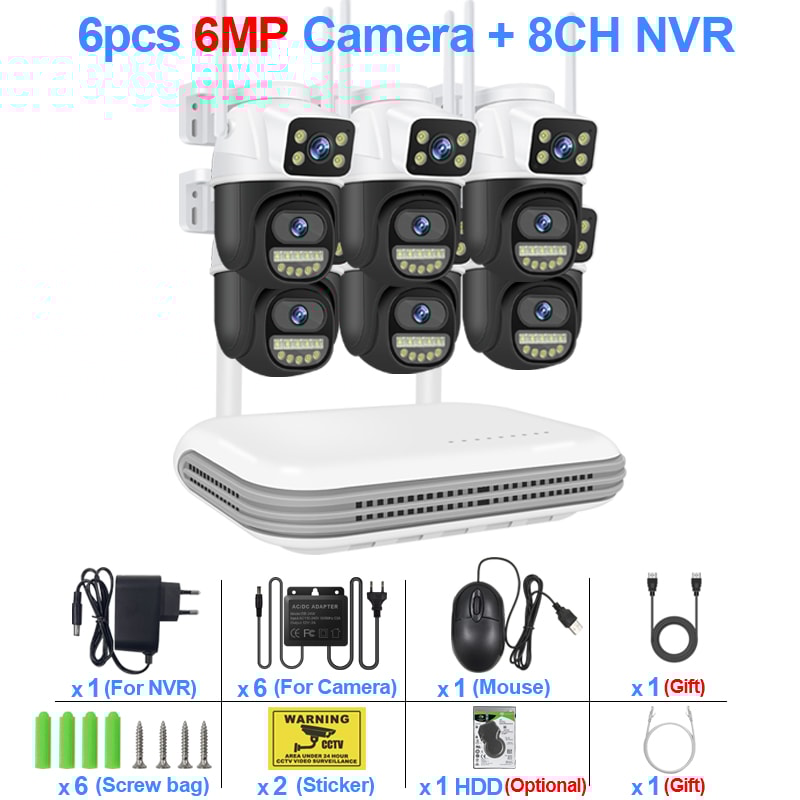 Smart Wireless CCTV System WiFi Dual Lens Security Video Surveillance With Audio 8