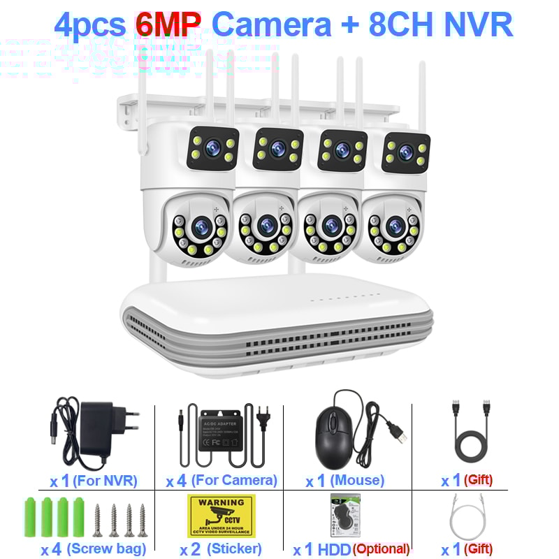 Smart Wireless CCTV System WiFi Dual Lens Security Video Surveillance With Audio 6