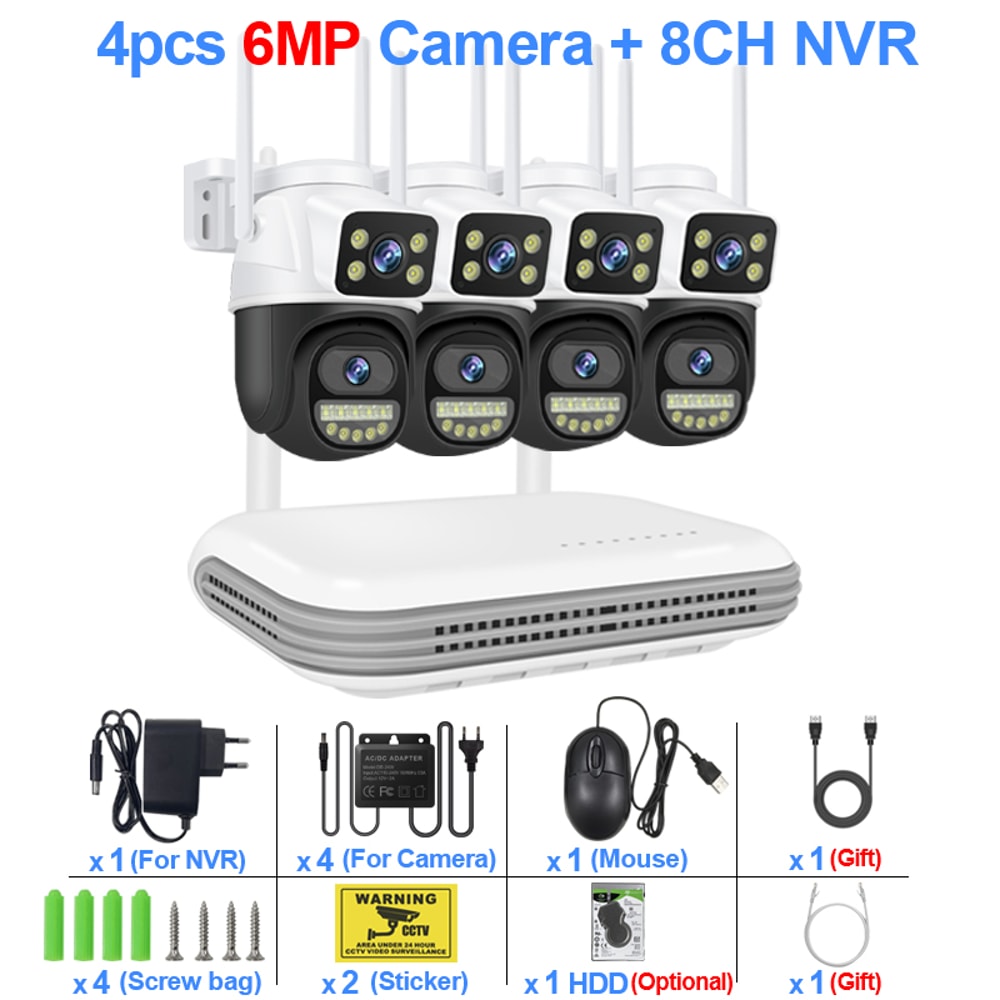 Smart Wireless CCTV System WiFi Dual Lens Security Video Surveillance With Audio 7