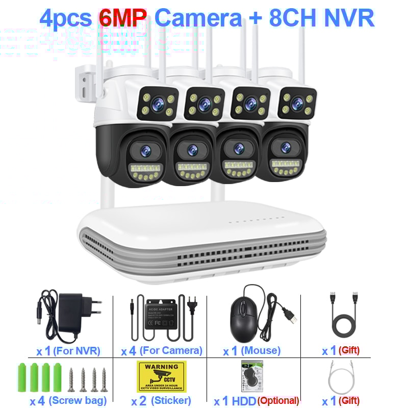 Smart Wireless CCTV System WiFi Dual Lens Security Video Surveillance With Audio 7