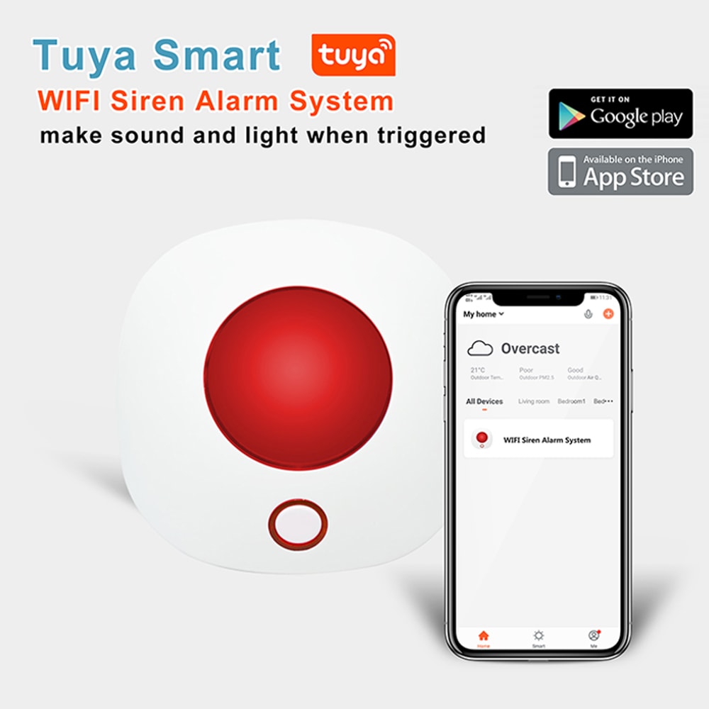 Indoor Wireless Alarm Siren GSM Alarm System With WiFi Tuya Sound Light Flash Strobe 3