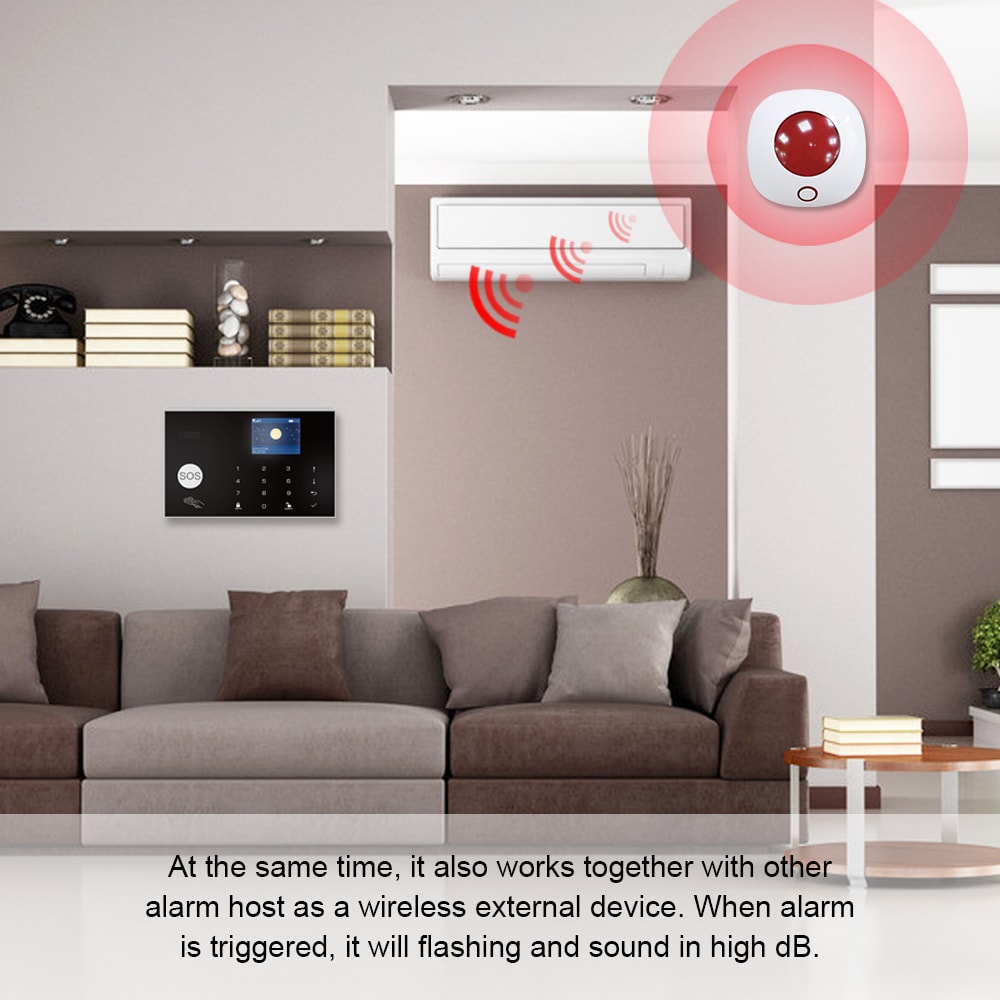 Indoor Wireless Alarm Siren GSM Alarm System With WiFi Tuya Sound Light Flash Strobe 4
