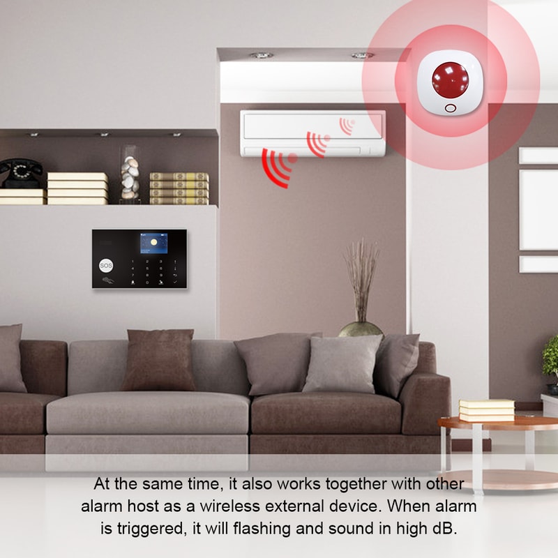 Indoor Wireless Alarm Siren GSM Alarm System With WiFi Tuya Sound Light Flash Strobe 4