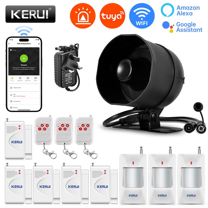 Smart Speaker Alarm Kit Siren Alarm System WiFi Tuya Motion Sensor Door Sensor For Home Security Pr 7