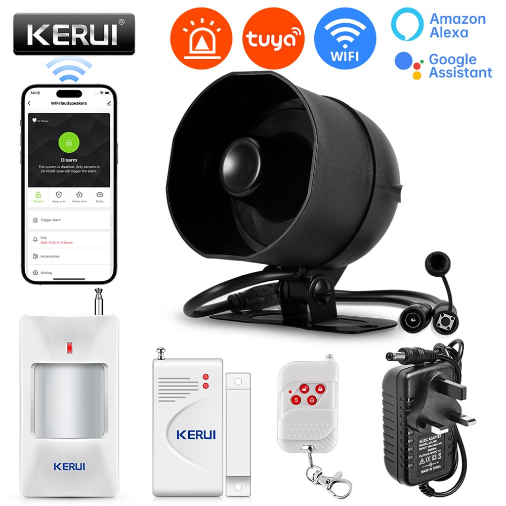 Smart Speaker Alarm Kit Siren Alarm System WiFi Tuya Motion Sensor Door Sensor For Home Security Pr 10