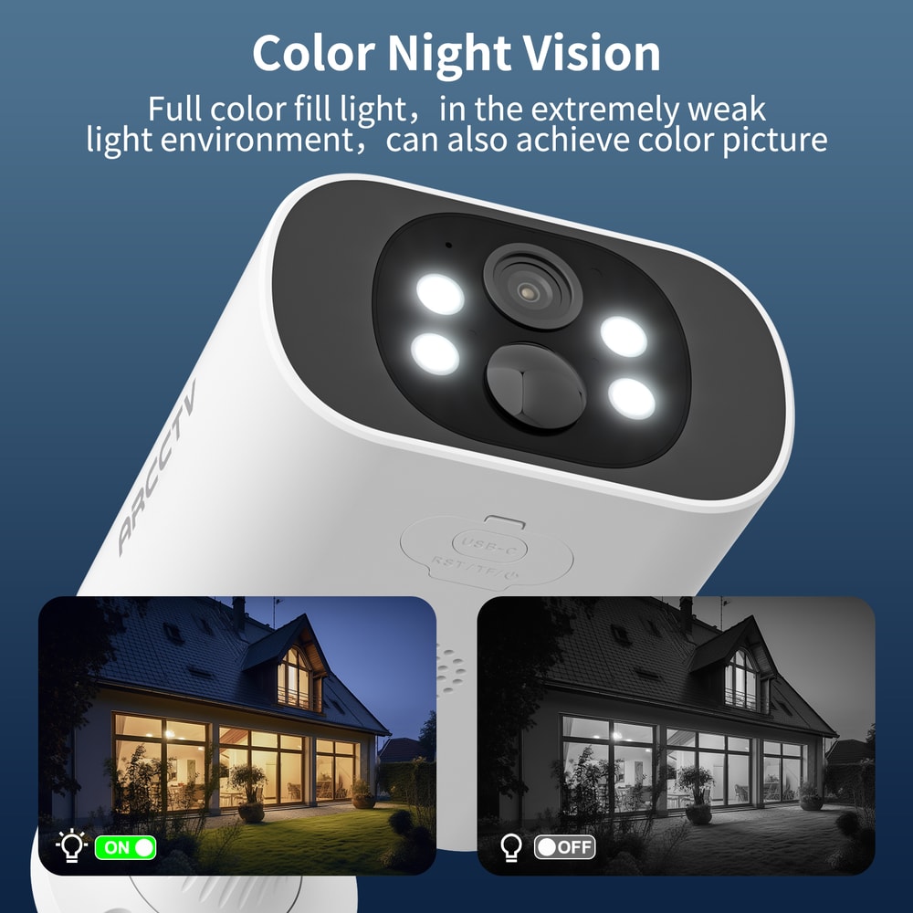 Outdoor Wireless Security Camera Set Wifi Solar Battery Kit Humanoid Detection Motion Wakeup 1