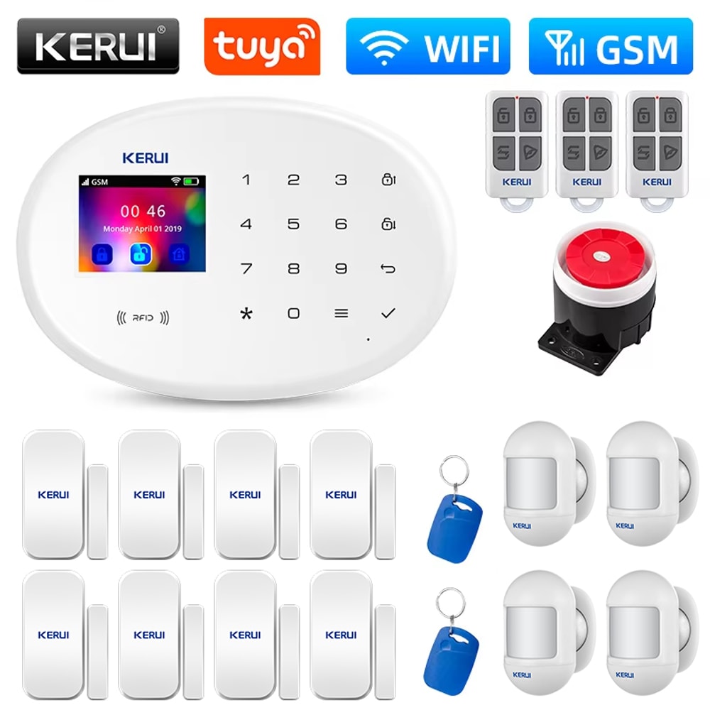 WIFI GSM Home Security Protection Alarm System Kit Tuya Smart Alexa Support Motion Detector 6
