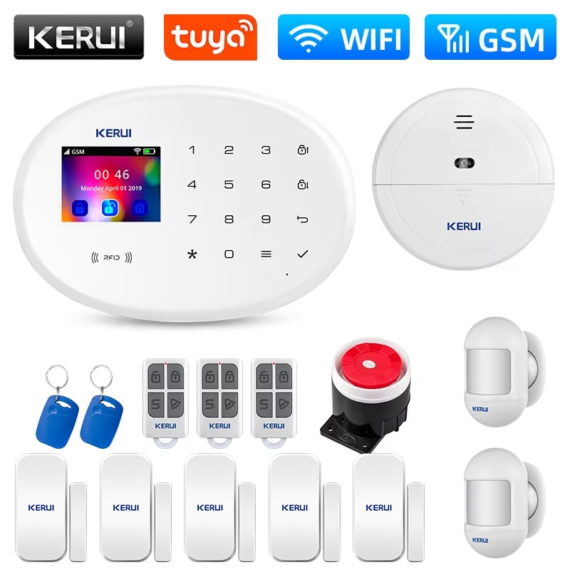 WIFI GSM Home Security Protection Alarm System Kit Tuya Smart Alexa Support Motion Detector 9