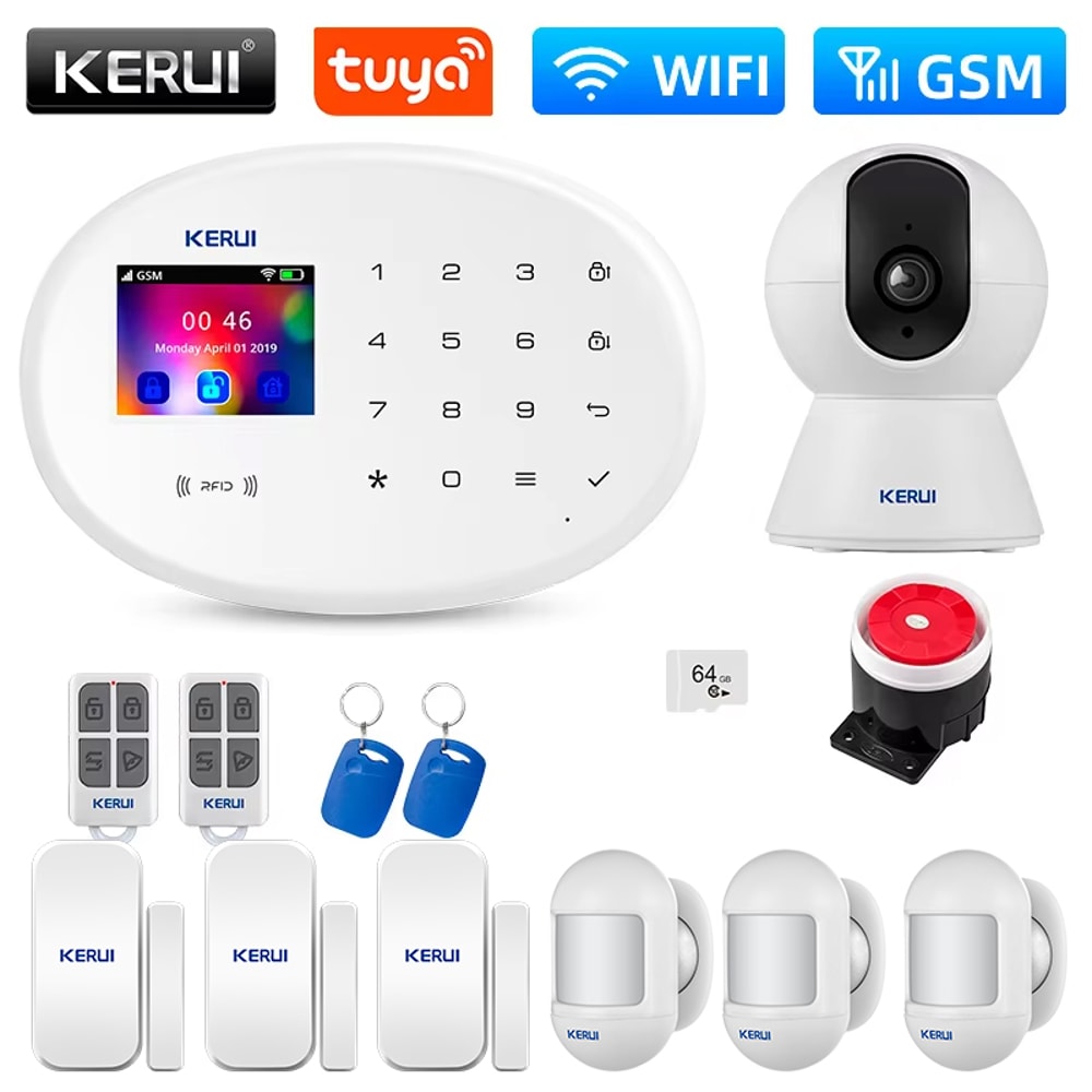 WIFI GSM Home Security Protection Alarm System Kit Tuya Smart Alexa Support Motion Detector 11
