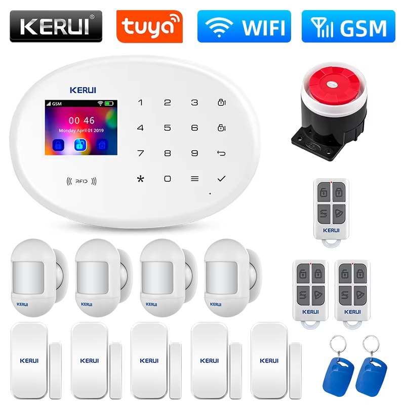 WIFI GSM Home Security Protection Alarm System Kit Tuya Smart Alexa Support Motion Detector 12
