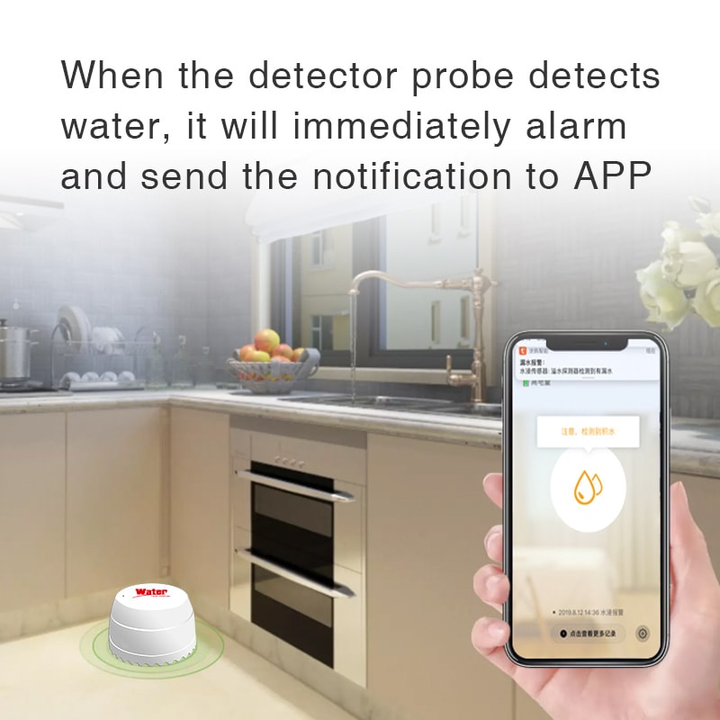 Smart Life APP WiFi Water Leak Detector Flood Sensor With Remote Monitoring Tuya Overflow Security 2