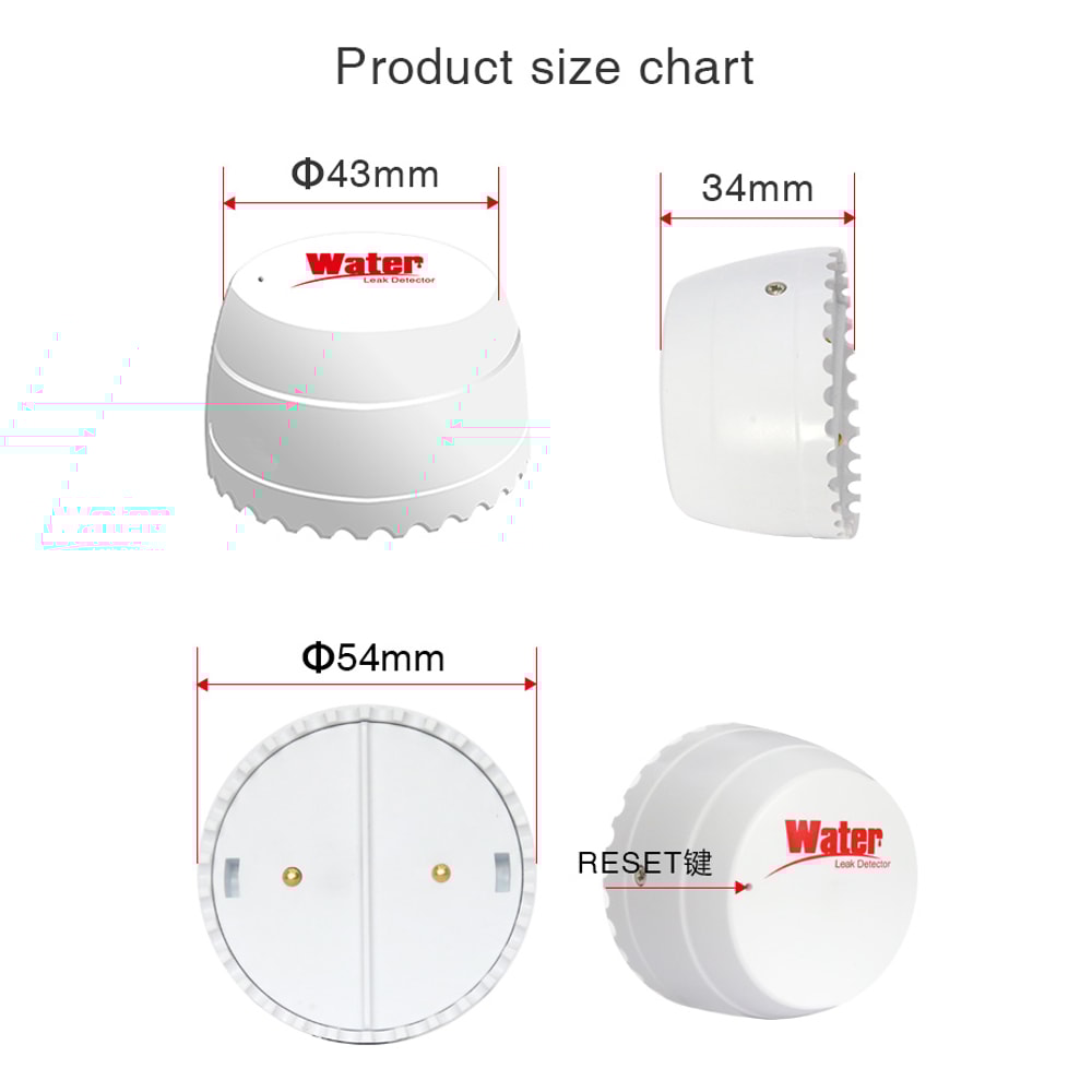 Smart Life APP WiFi Water Leak Detector Flood Sensor With Remote Monitoring Tuya Overflow Security 5