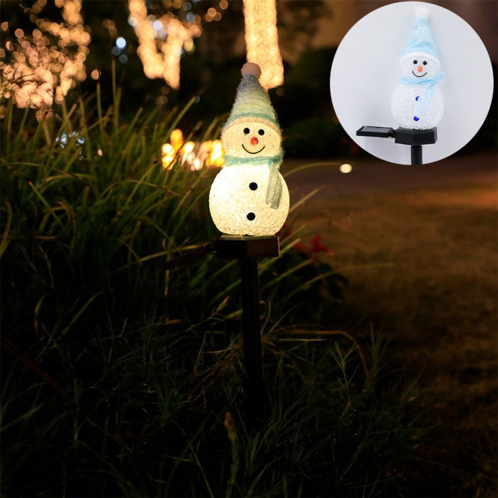 Solar Christmas Snowman Light Lawn Garden Decorative Light For Outdoor Courtyard Plugin Landscape G 7