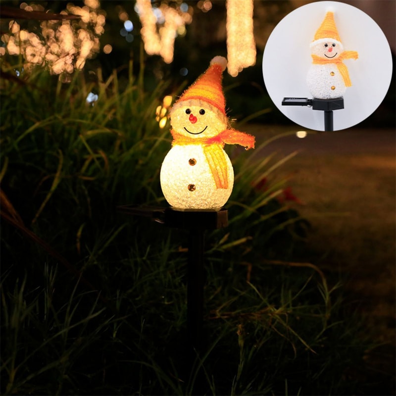 Solar Christmas Snowman Light Lawn Garden Decorative Light For Outdoor Courtyard Plugin Landscape G 8