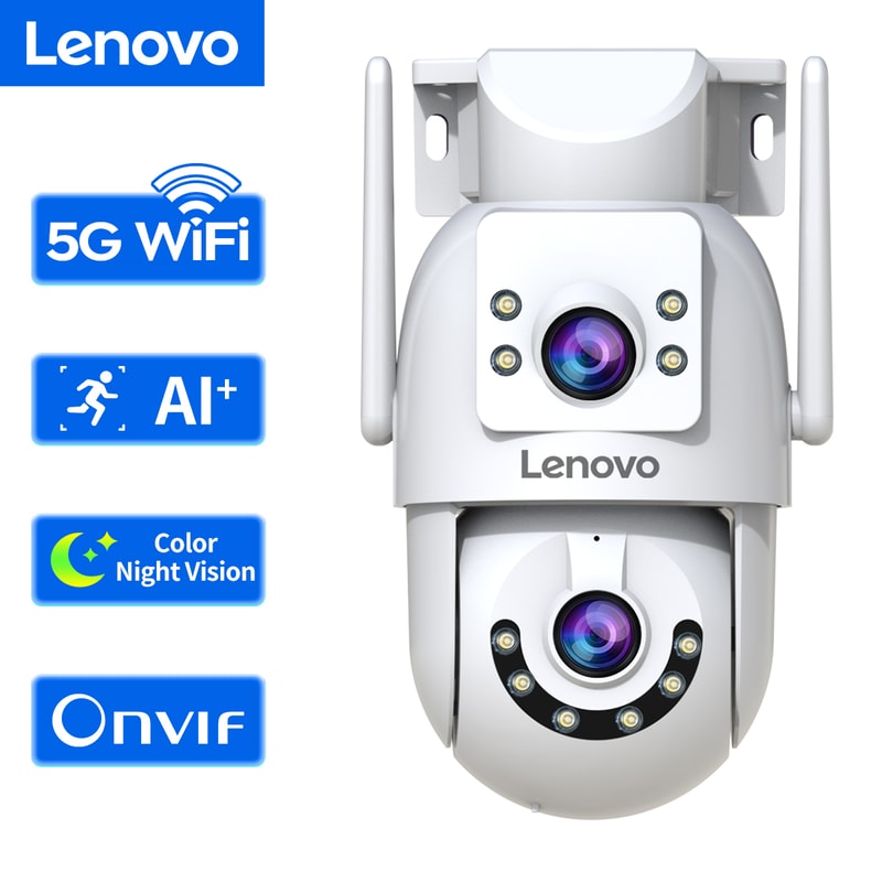 WiFi Outdoor Dual Lens Camera, WiFi Surveillance, PTZ Auto Tracking, ONVIF Security CCTV Camera with Audio Video Feat