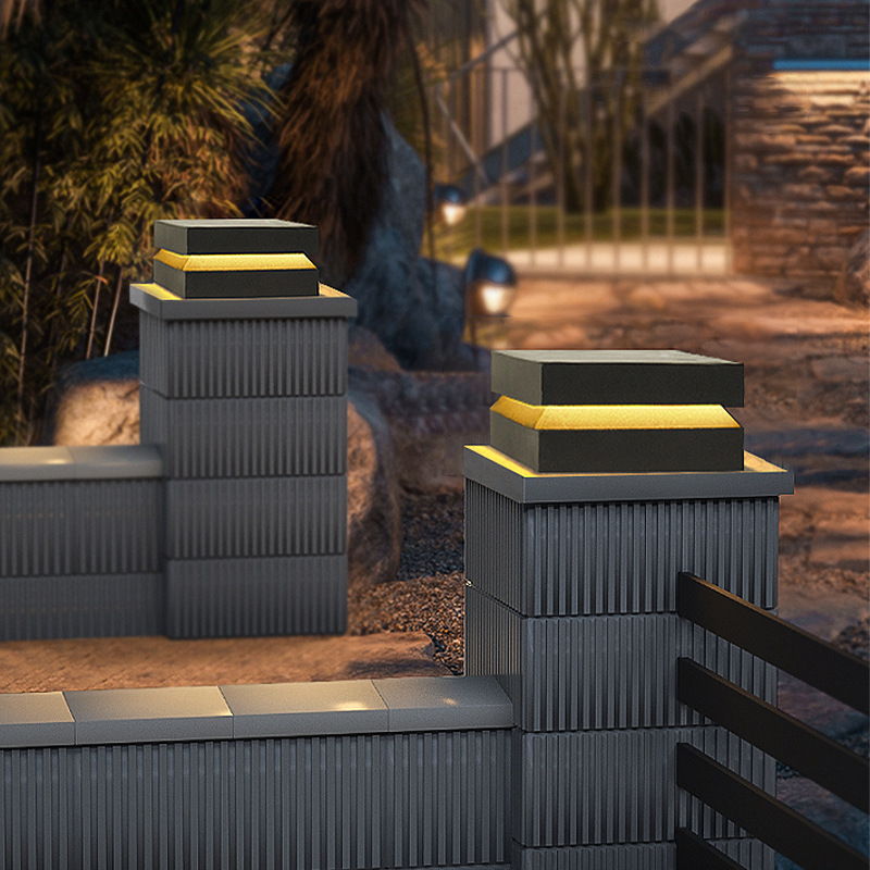 Waterproof Garden LED Lawn Lamp Square Solar Street Light For Outdoor Courtyard Pillar Chapiter Fen 2