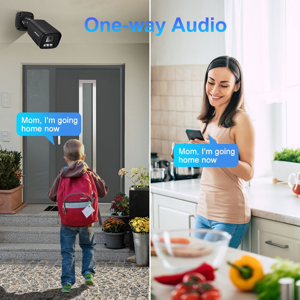 Surveillance Camera Audio POE Black Metal Outdoor CCTV Human Detection Outdoor Recording 2