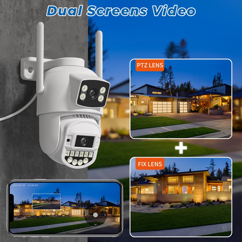 Outdoor Auto Tracking PTZ Camera HZ Wifi 5X Digital Zoom UHD Night Vision 10MP CCTV IP Camera With