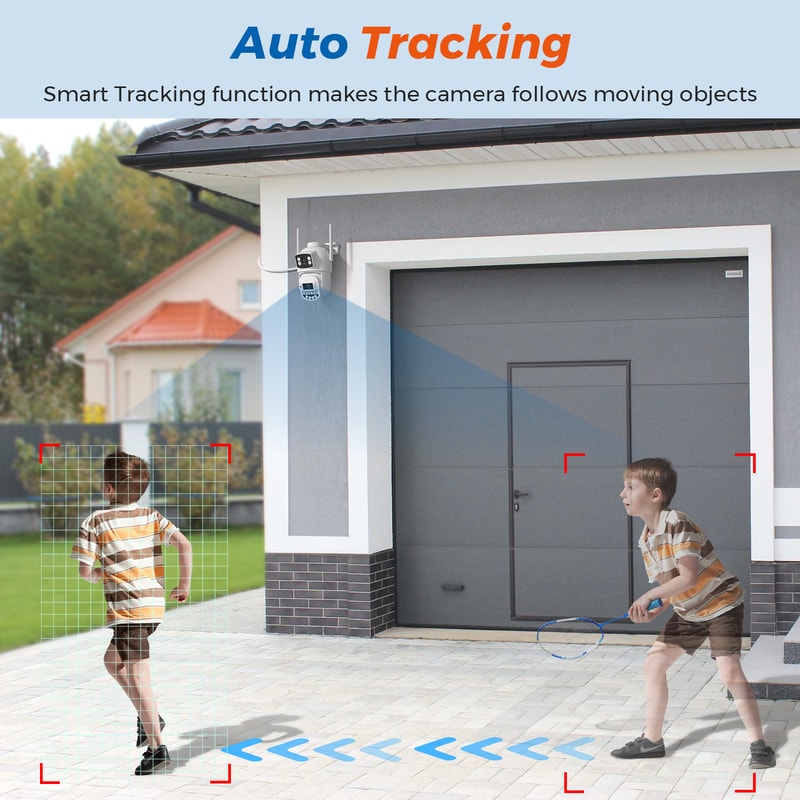 Outdoor Auto Tracking PTZ Camera HZ Wifi 5X Digital Zoom UHD Night Vision 10MP CCTV IP Camera With