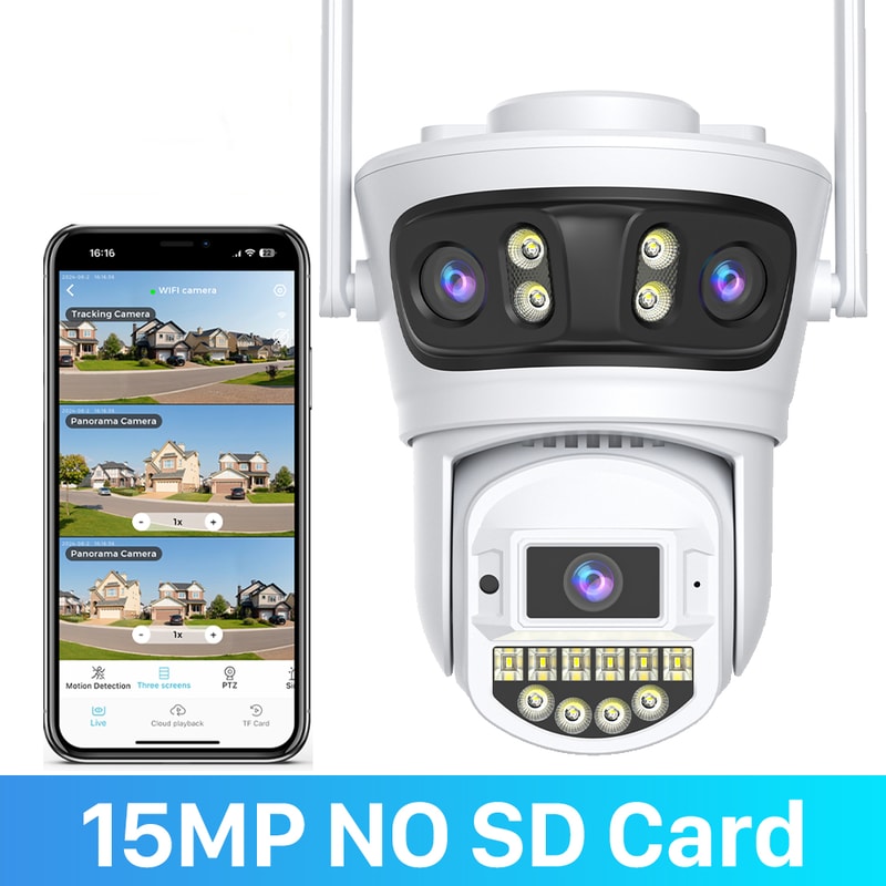 Outdoor Auto Tracking PTZ Camera HZ Wifi 5X Digital Zoom UHD Night Vision 10MP CCTV IP Camera With