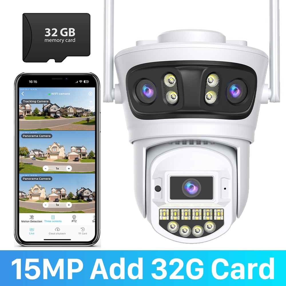 Outdoor Auto Tracking PTZ Camera HZ Wifi 5X Digital Zoom UHD Night Vision 10MP CCTV IP Camera With