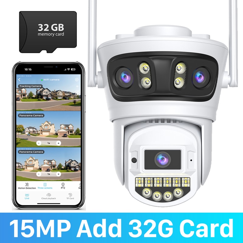 Outdoor Auto Tracking PTZ Camera HZ Wifi 5X Digital Zoom UHD Night Vision 10MP CCTV IP Camera With