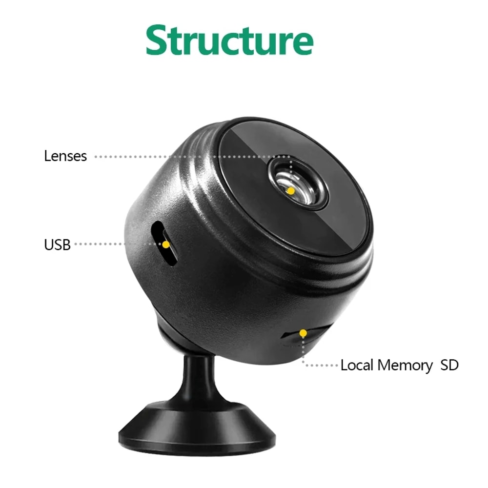Wifi Mini Camera, Smart Home Surveillance, Wireless Remote Night Vision, HD Mini DV Cam for Security Video Monitoring
