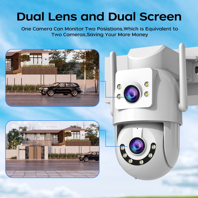 Wifi Camera Dual Lens Zoom Outdoor Security IP Camera Wifi AI Motion Detection ONVIF CCTV Surveilla 1