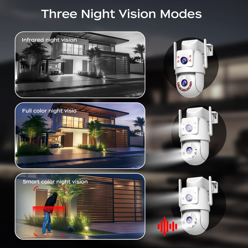 Wifi Camera Dual Lens Zoom Outdoor Security IP Camera Wifi AI Motion Detection ONVIF CCTV Surveilla 4
