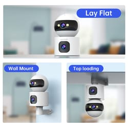 wireless ip camera, dual lens, wifi, auto tracking cctv camera, smart home security, baby monitor surveillance