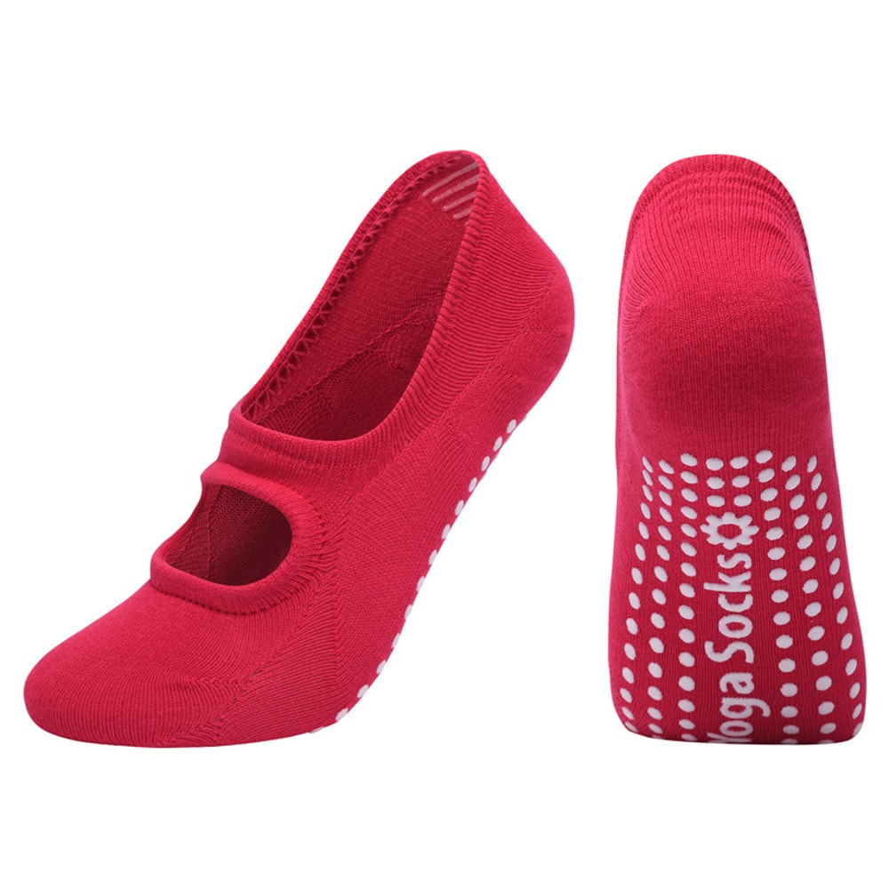 Silicone AntiSlip Backless Yoga Socks Women Pilate Socks Indoor Dance Ballet Fitness Sports Socks F 5