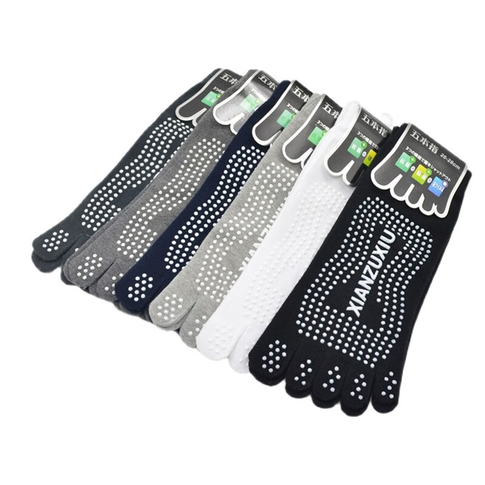 Men Pilates Socks Wholesale Cotton Breathable NonSlip Toe Socks Yoga Socks Cotton Massage Sports Fi 0
