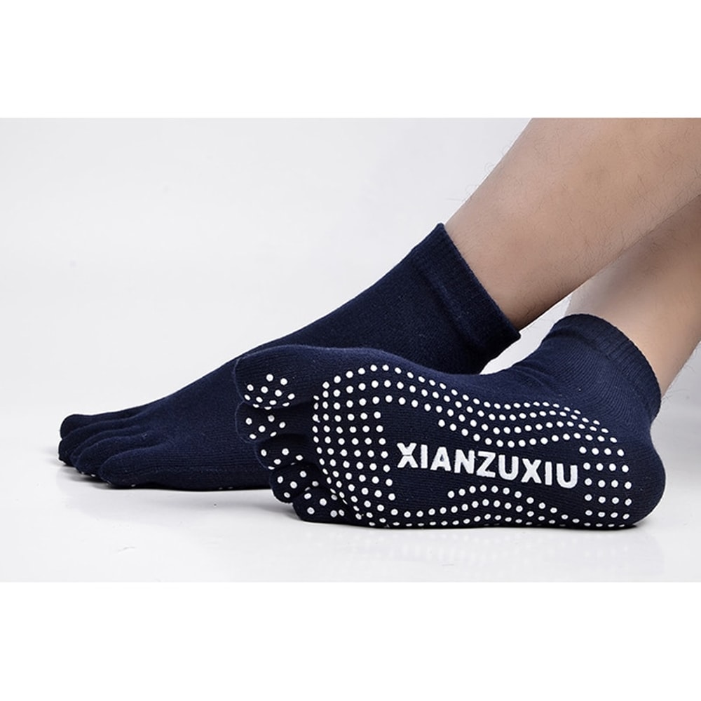 Men Pilates Socks Wholesale Cotton Breathable NonSlip Toe Socks Yoga Socks Cotton Massage Sports Fi 1