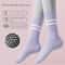 Women's Yoga Socks, Anti-Slip Pilates Socks, Skipping Rope Sports Socks, Double Bar Mid Leg Socks for Indoor Workouts