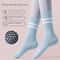 Women's Yoga Socks, Anti-Slip Pilates Socks, Skipping Rope Sports Socks, Double Bar Mid Leg Socks for Indoor Workouts