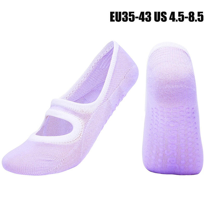 AntiSlip Breathable Pilates Socks For Women Backless Yoga Socks Customized Ankle Ballet Dance Sport 10