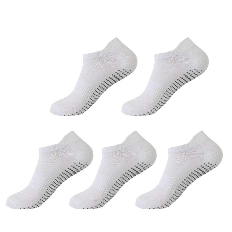Professional Yoga Socks Women, Cotton Solid Color Short Mesh, Non-slip Breathable Sports Pilates Gym Socks