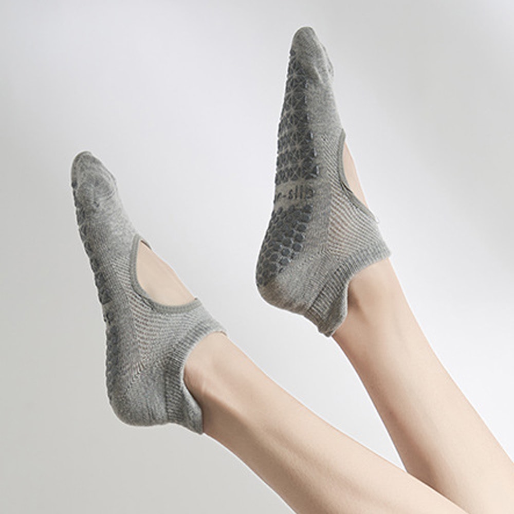 Silicone AntiSlip Hollow Pilates Socks For Women Breathable Cotton Yoga Fitness Socks NonSlip Spor 3