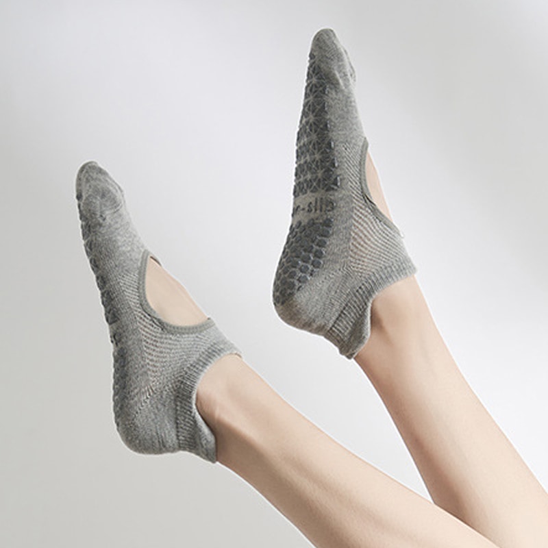 Silicone AntiSlip Hollow Pilates Socks For Women Breathable Cotton Yoga Fitness Socks NonSlip Spor 3