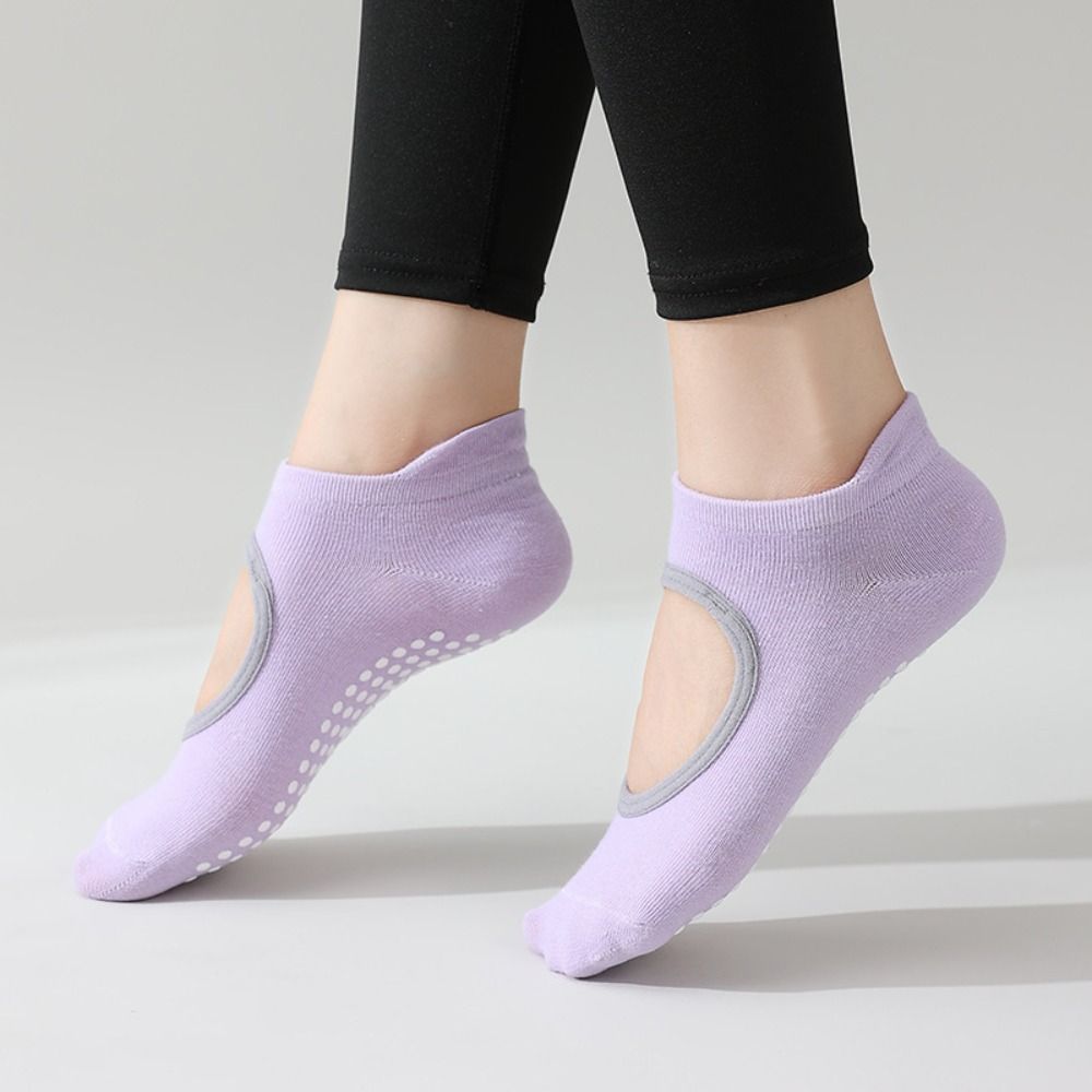 Breathable Sports Socks For Women Professional NonSlip Yoga Socks Backless Pilates Elastic Socks 9