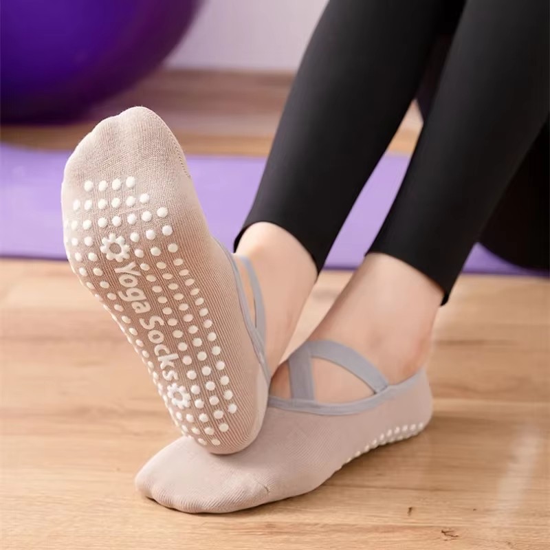 Cotton Breathable Yoga Socks For Women Silicone NonSlip Pilates Sock Bandage Ballet Dance Fitness 8