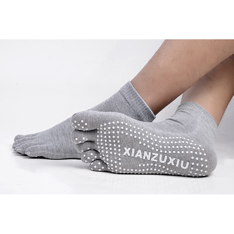 Wholesale Men Pilates Socks NonSlip Cotton Yoga Socks FiveFinger Sports Socks For Massage And Comfo 1