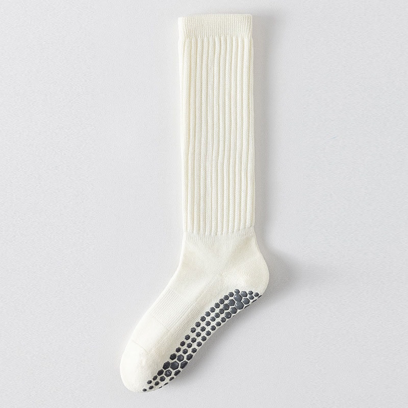 Silicone Terry Nonslip Yoga Socks Cotton Dot Pilates Grip Women Kneehigh Slouch Socks For Improved
