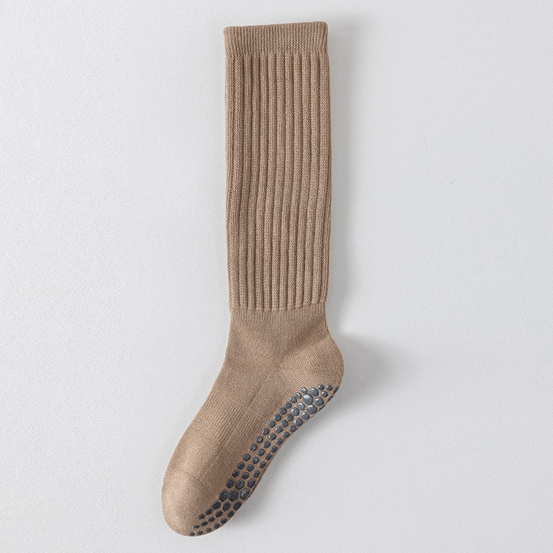 Silicone Terry Nonslip Yoga Socks Cotton Dot Pilates Grip Women Kneehigh Slouch Socks For Improved