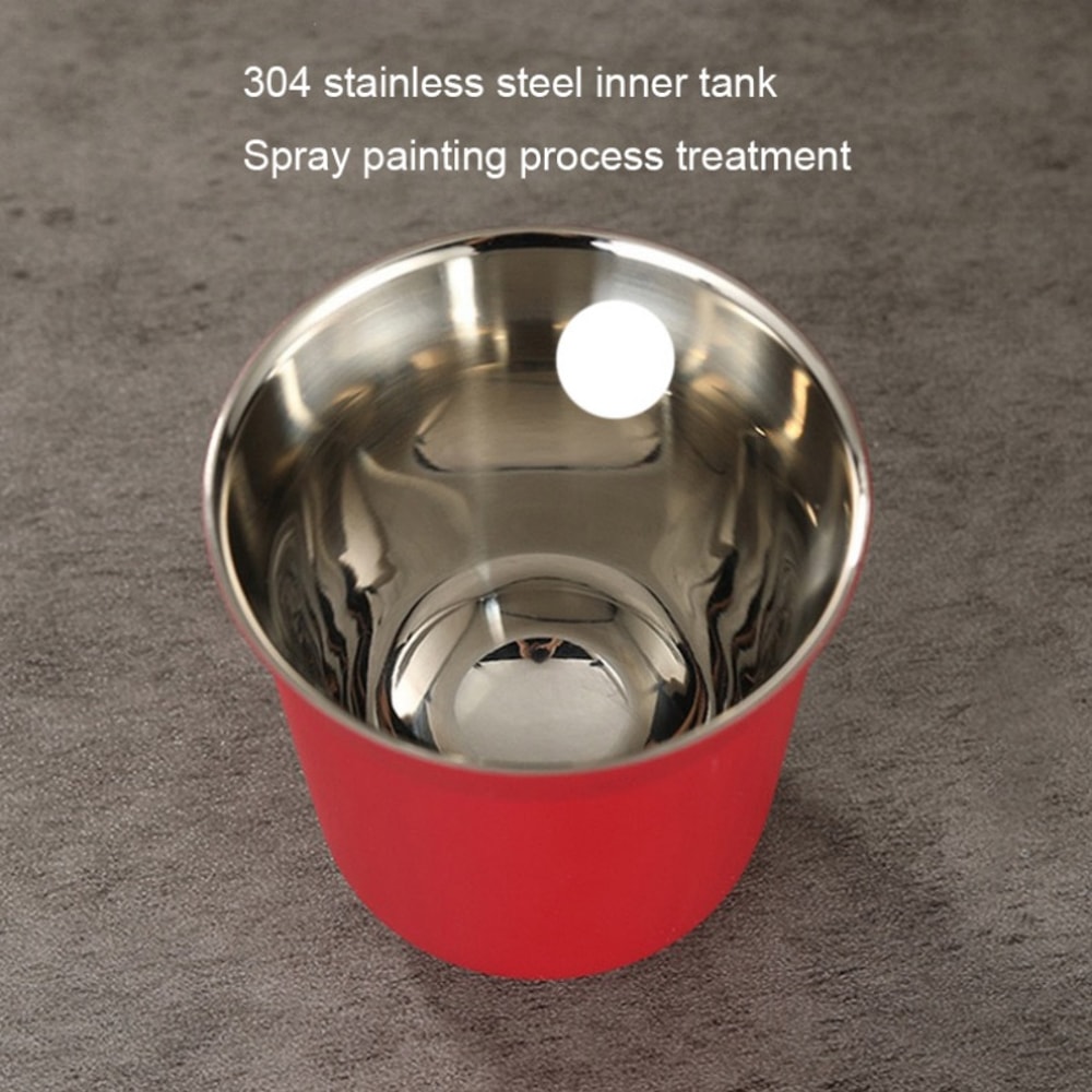 Solid Color Water Cup Summer New Simple Flat Bottom Cup Stainless Steel Doublelayer Tank Capsule Co 5