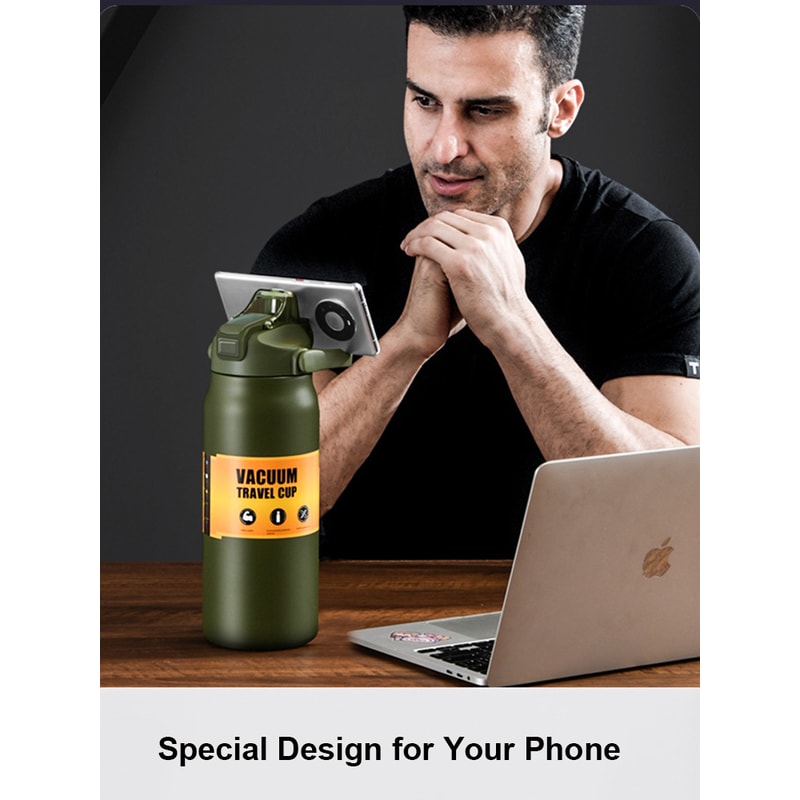 Stainless Steel Thermal Mug With Straw Portable Tumbler Coffee Cup Vacuum Flasks Cold And Hot Water 4