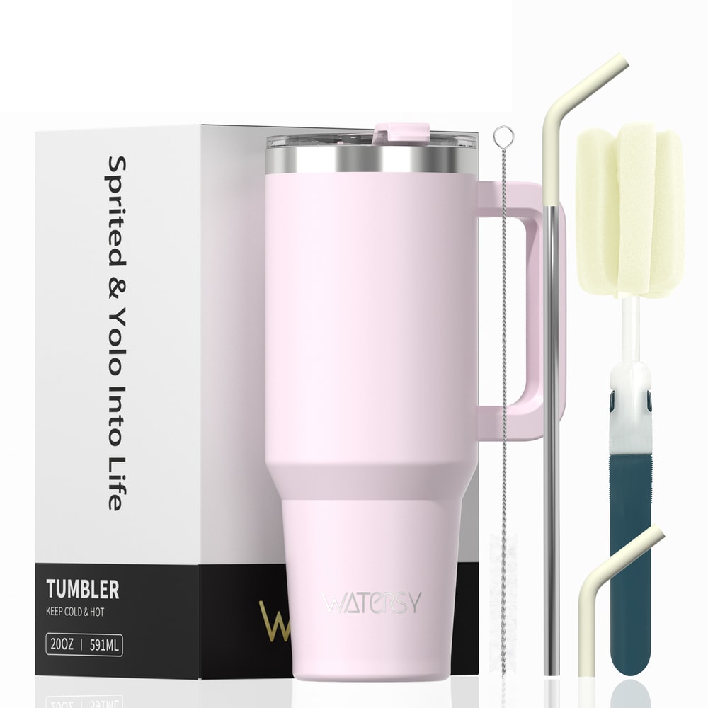 Stainless Steel Insulated Cup, Thermal Tumbler with Handle and Straw, Leak-Proof Mug for Hot and Cold Drinks